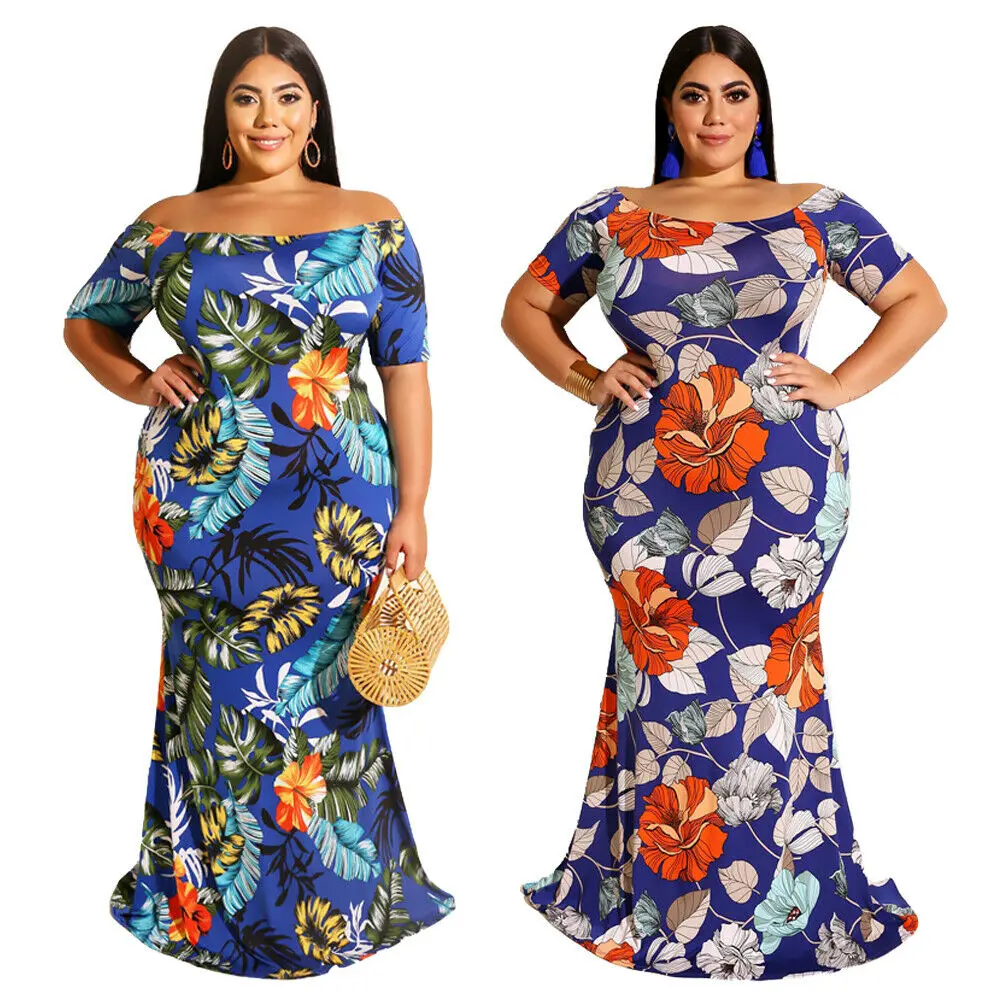 

Летнее платье-макси с цветочным принтом, повседневное женское длинное платье с коротким рукавом и открытыми плечами для вечерние ринки, обл...