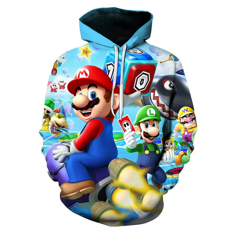 

Толстовка с капюшоном и 3D-принтом «Братья Марио»