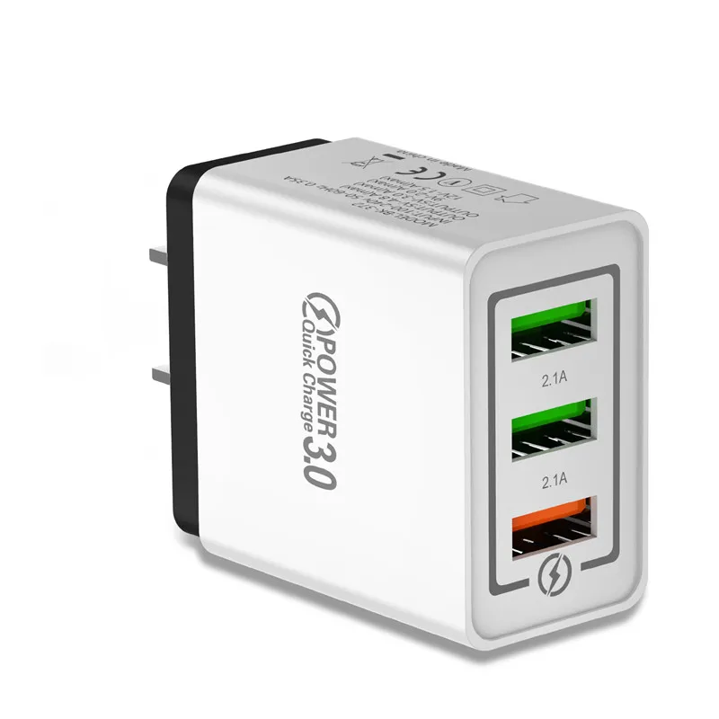 USLION USB зарядное устройство 3A Quick Charge 3,0 Для iPhone Micro type C быстрое настенное зарядное устройство для samsung Xiaomi huawei зарядное устройство для мобильных телефонов - Тип штекера: Black