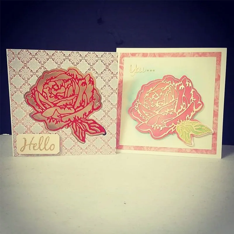 Hello красивые розовые металлические резные штампы Цветочная Роза для