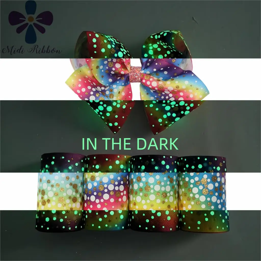 Лента Корсажная золотистая с белыми чернилами 3 дюйма 75 мм 50 ярдов/рулон|Ленты для