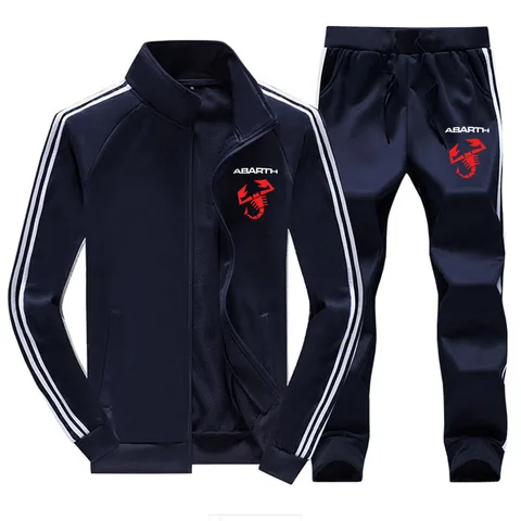 Новинка 2021 (куртка + брюки) спортивный комплект из 2 предметов с принтом с эмблемой на весну и осень флисовый хлопковый мужской деловой костюм