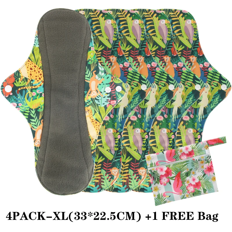

4PACK Reusable Bamboo Cloth Pad Hygiene Menstrual Panty Pad Washable Menstrual Pad Mama Sanitary Towel Pad Feminine For Lady
