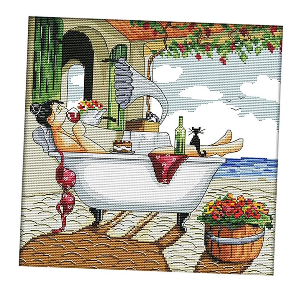 

Enjoy Life Stamped Cross Stitch Kit for Teen Girls Printed Embroidery Kits