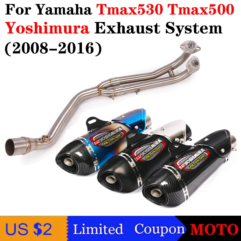 

Tmax T-max 530 500 полная выхлопная система Yoshimura выхлопной глушитель скольжения с дБ убийцей для Yamaha Tmax530 Tmax500 2008 до 2016
