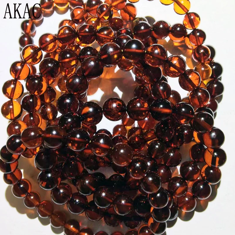 

1bracelet Approx7mm 24-26beads 100% Natural blood amber bracelets beads send randomly