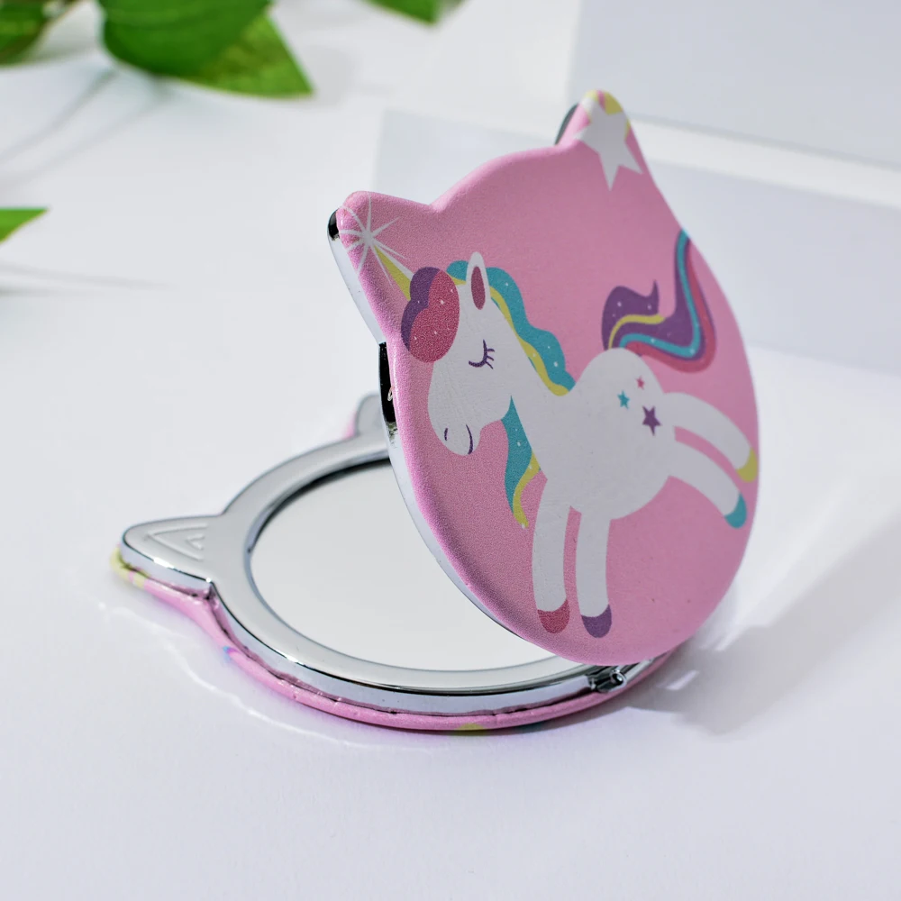 Модные ручные зеркала для девочек мини зеркало макияжа в форме кошачьей головы