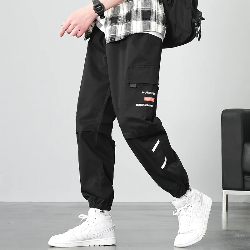 New Men's Streetwear Cargo Pants 2022 Mens Side Pockets Hip Hop Overalls Joggers Pants Male Black Fashions Sweatpants S-4XL