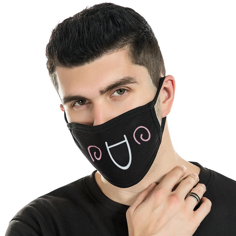 Colorful Fashion Expression Mouth Mask Anime Cotton Mouth Mask Unisex Mask Mouth-muffle Dustproof Respirator Cute Anti-Dust Mouth Covers - Color: Colorful