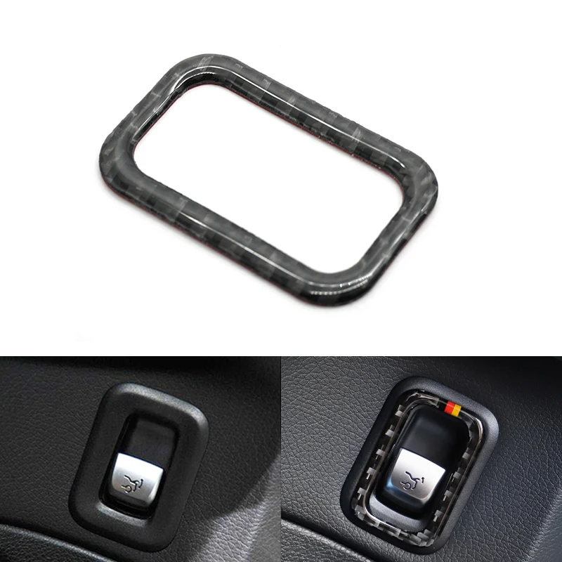 Автомобильный Стайлинг из настоящего углеродного волокна задняя кнопка