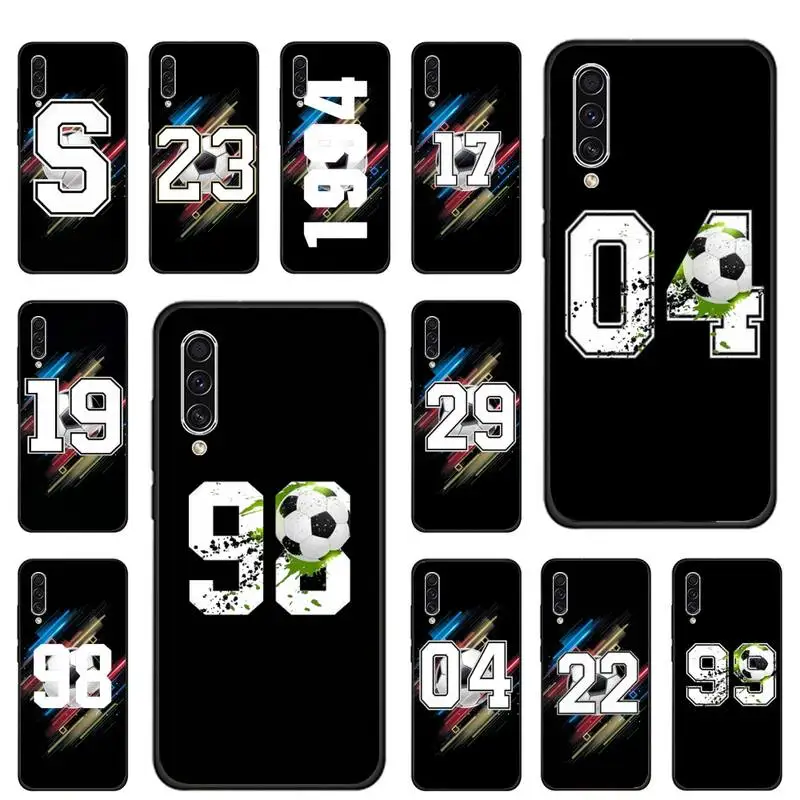 

Football Lucky number And letter Phone Case For Samsung galaxy S note 7 8 9 10 20 fe edge A 6 10 20 30 50 51 70 lite plus Funda