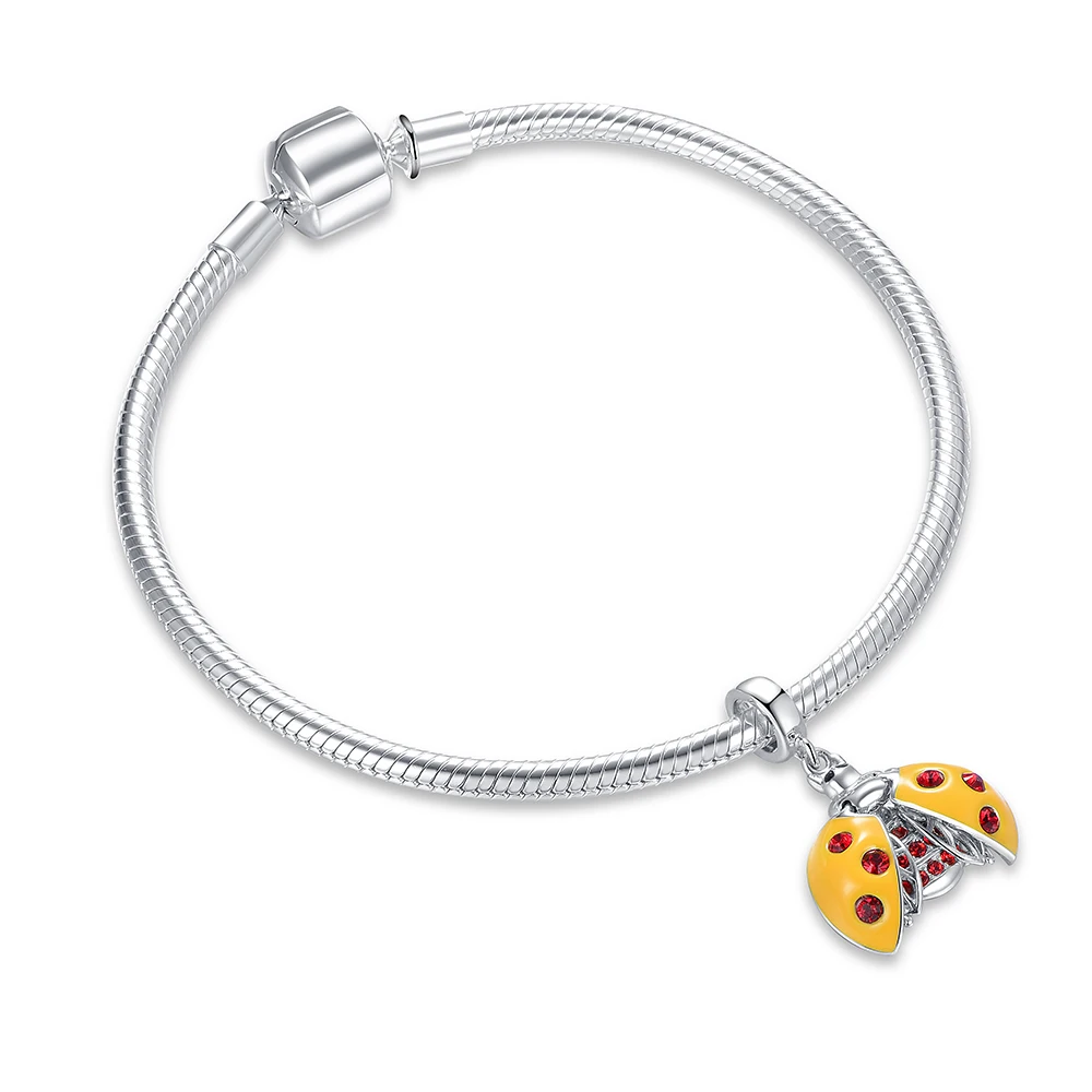 Подвески в виде жука из бусин милые чистого серебра эмалевые подвески животных