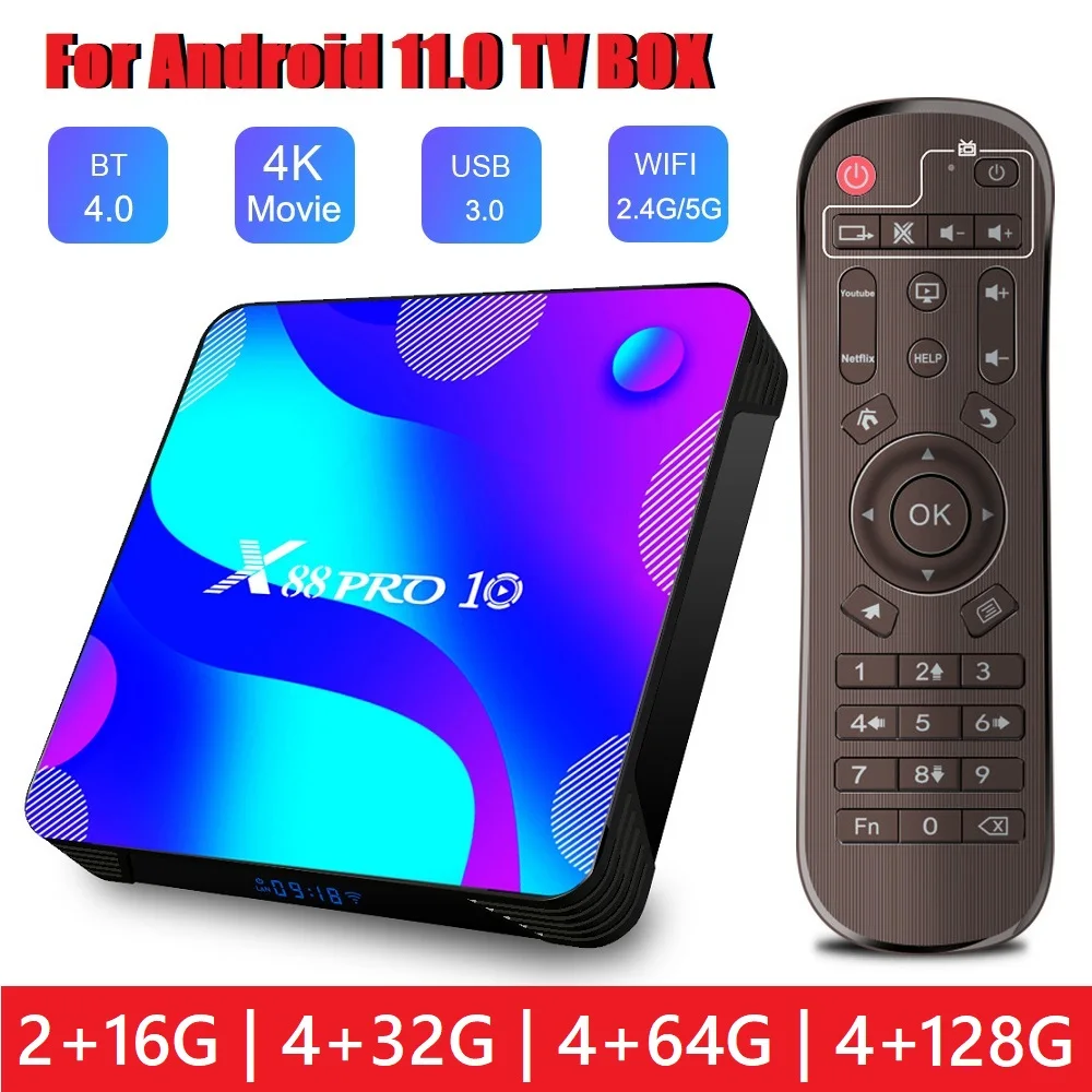 Приставка Смарт-ТВ 128 ГГц Android 11 4k 3D приемник | Электроника