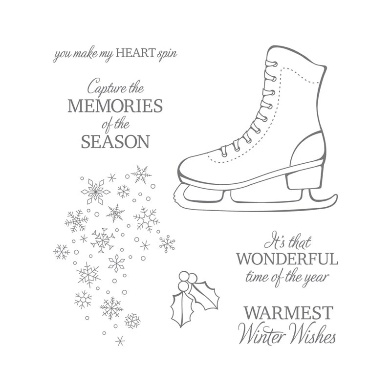 

Winter Stamps & Dies New 2021 Metal Cutting Dies Scrapbooking For Card Making Skates Embossing Frame Stamp Set
