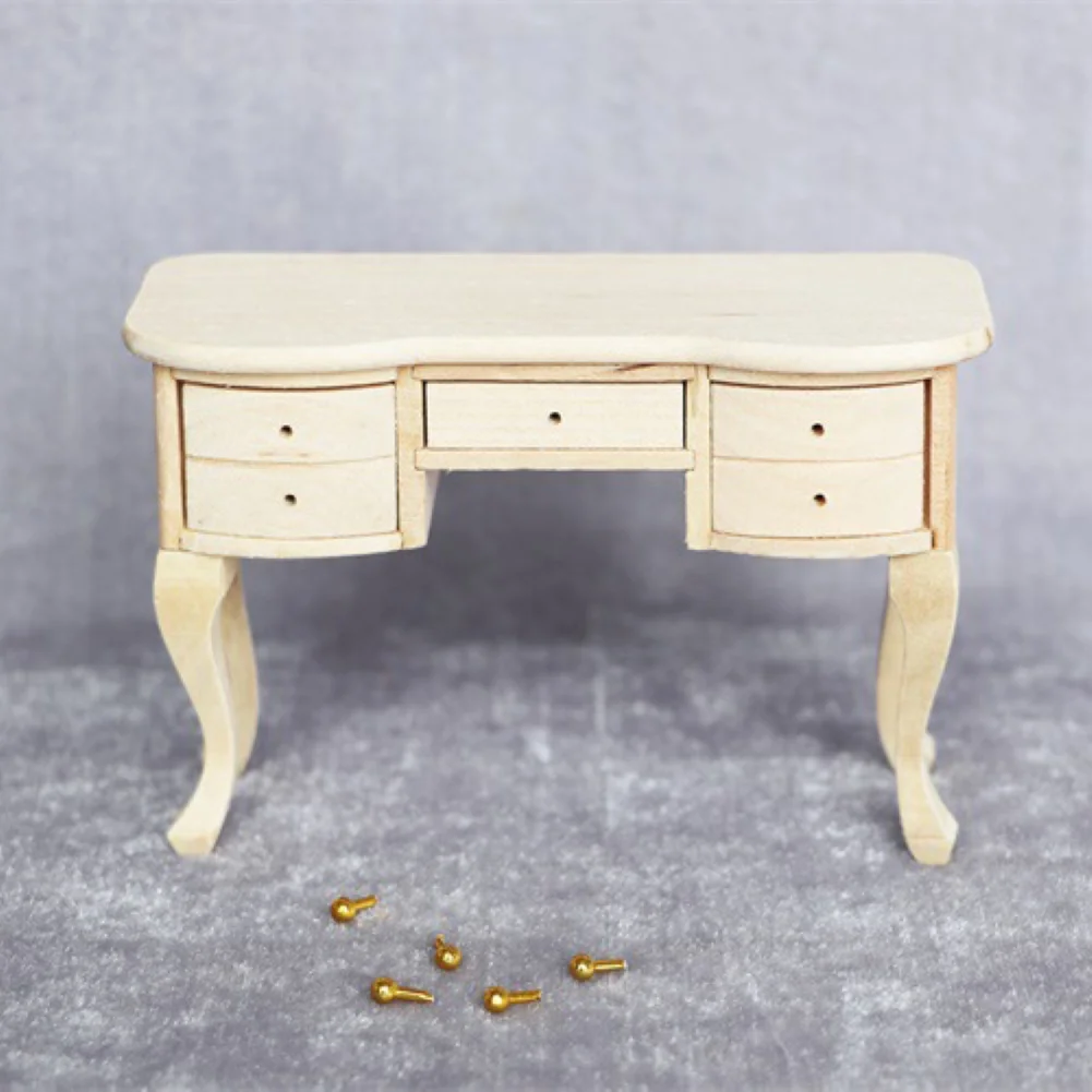 Стол для кукольного домика с 5 ящиками миниатюрная мебель учебы сцена сделай сам