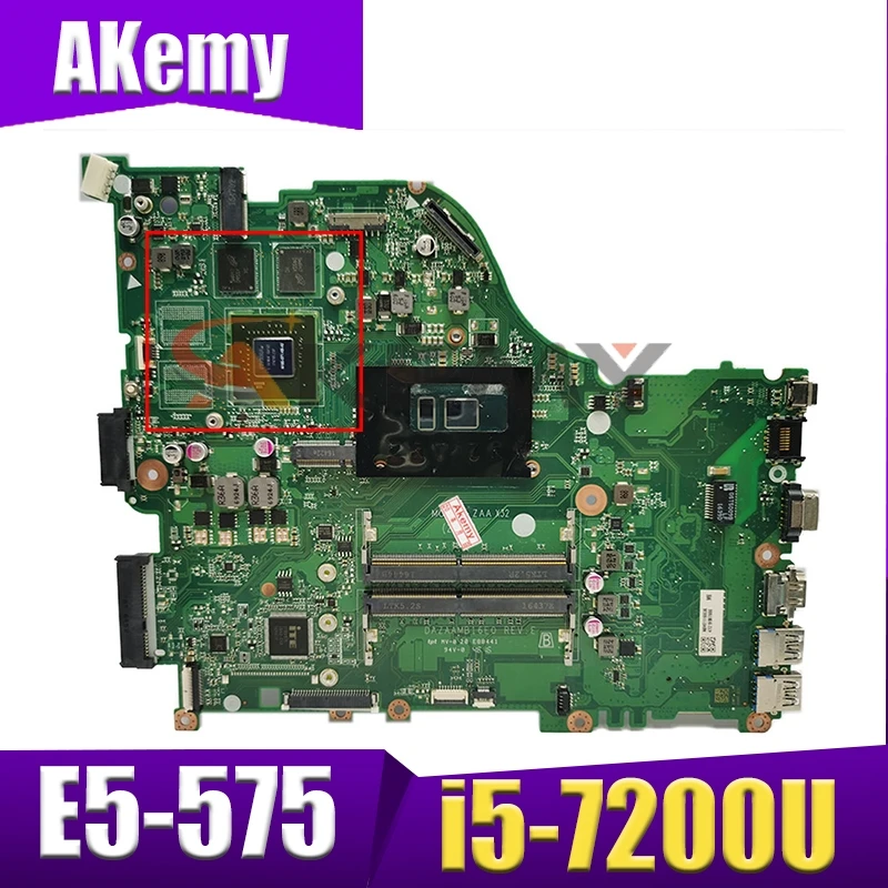 

Материнская плата Akemy для ноутбука ACER Aspire E5-575 i5-7200U материнская плата DAZAAMB16E0 SR2ZU N16S-GT1-KA-A2 DDR4