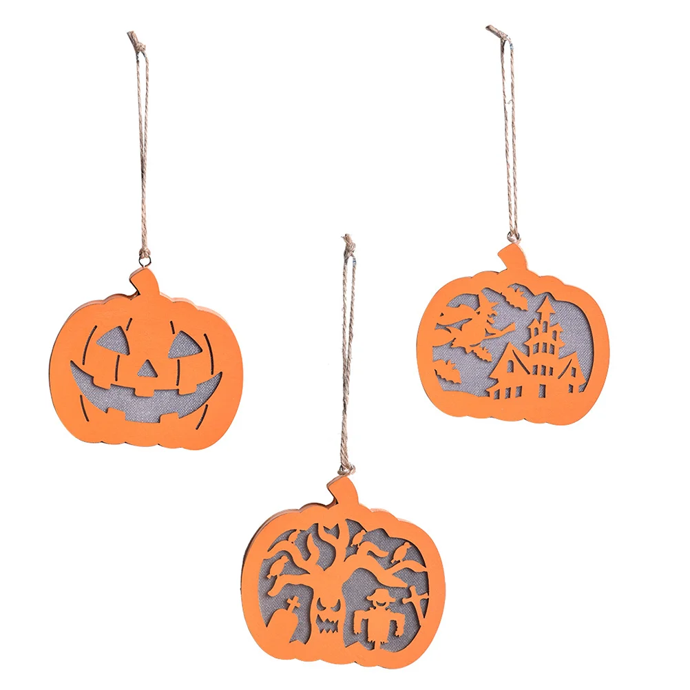 Забавный светодиодный светильник 3 шт. подвесной в виде тыквы оранжевый