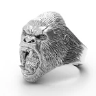 Панк крутое мужское классическое кольцо гориллы s титановое стальное кольцо винтажное животное сердитое кольцо гориллы мужской лучший подарок