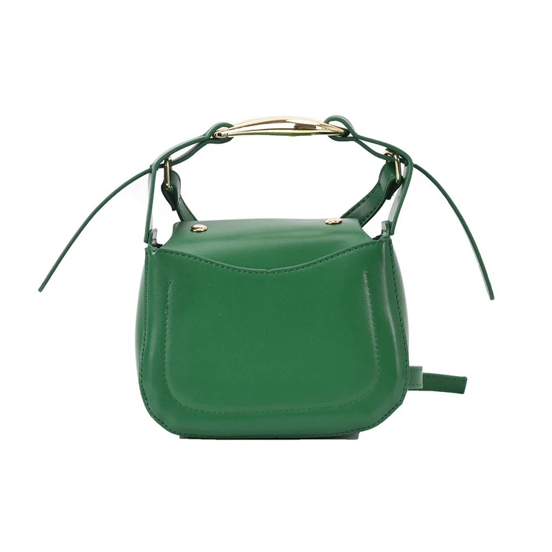 

Metal Handle PU Leather Saddle Crossbody Bags for Women 2021 Summer Mini Shoulder Bag Ladies Branded Luxury Handbags And Purses