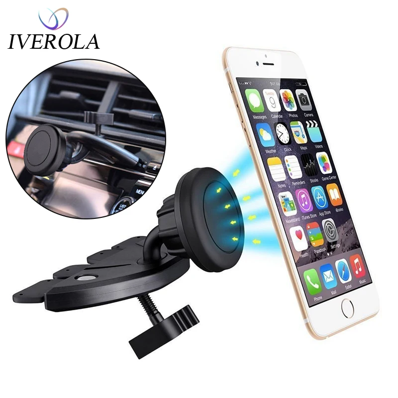 Универсальный магнитный автомобильный держатель для телефона на компакт диске