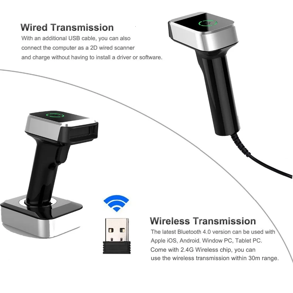 ISSYZONEPOS Bluetooth сканер штрих-кода qr-код считыватель беспроводной проводной 1D 2D изображение Портативный Сканер Поддержка PDF417 матрица данных