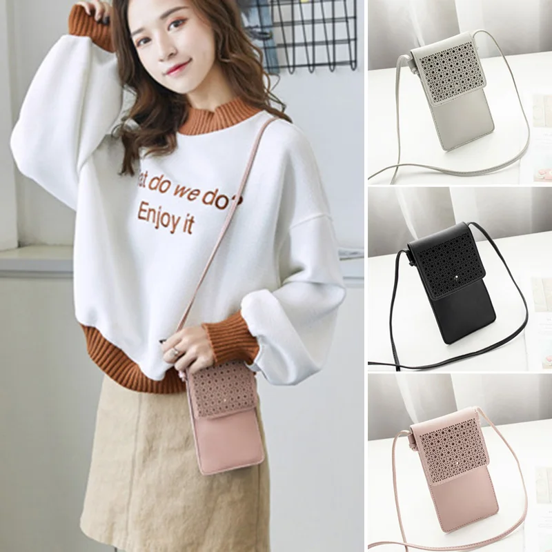 Новинка 2019 женская сумка через плечо открытая дизайнерская модная на мобильный