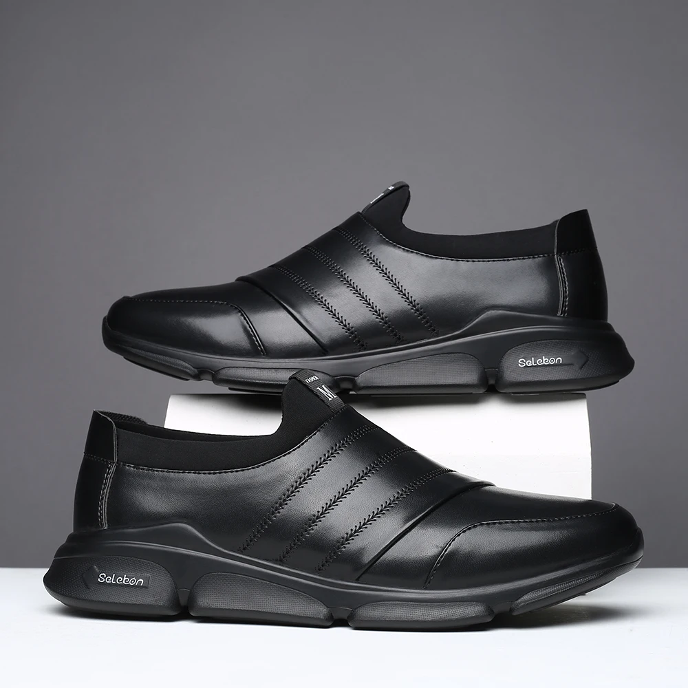 

High Quality Brand Big Size Men Casual Shoes Hot Sale Spring Autumn Casual Shoes Men Breathable Slip-On Casual Men Shoes Black