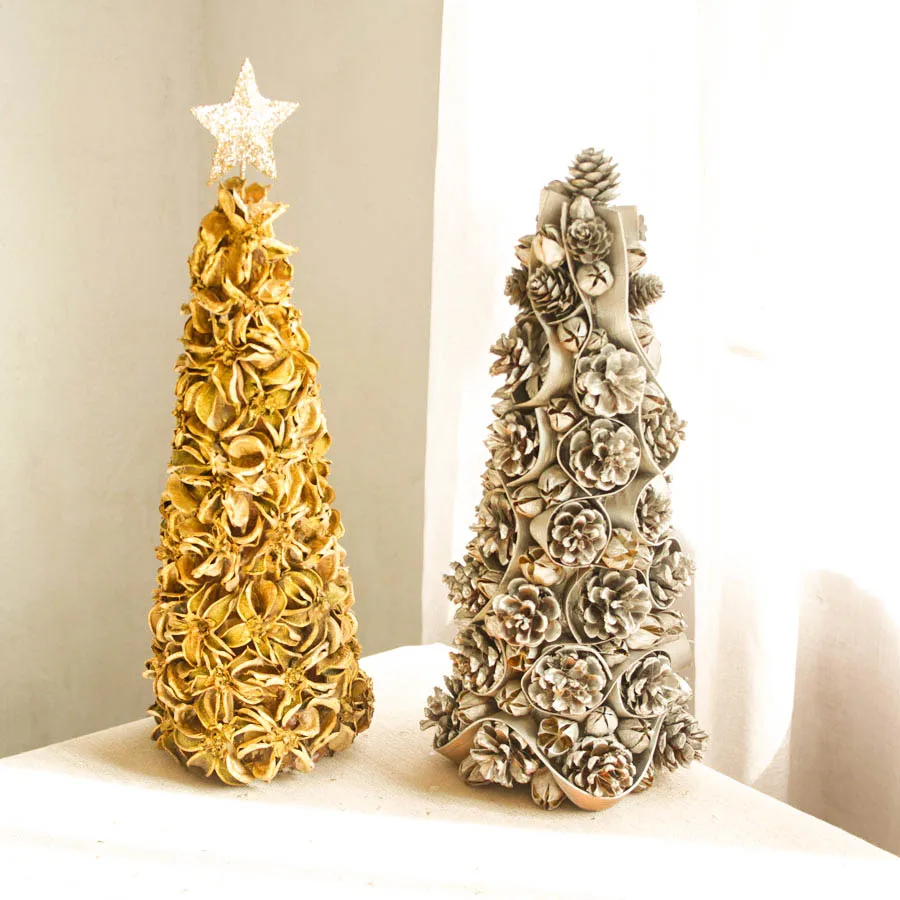 Сосновые шишки Рождественские украшения для дома Navidad 2019 серебряное золото