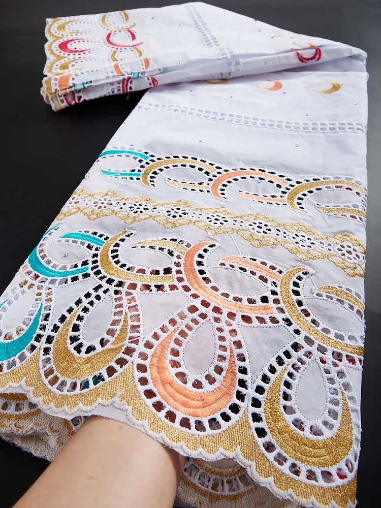

2021 Latest African Lace Fabric High Quality Voile Lace Dubai Lace Swiss Lace Fabric Pure Cotton Lace Fabric TY037