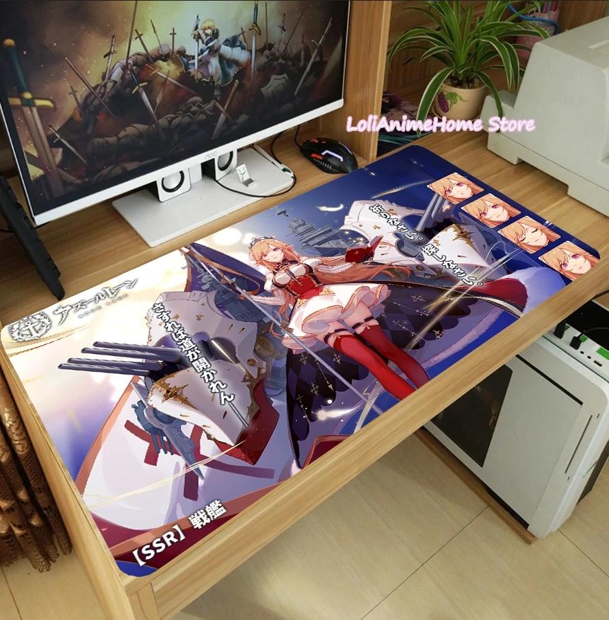 Anime Azur Lane Jean Bart MNF Richelieu Mouse Pad Thicken Laptop Gaming Mice Mat Desktop Keyboard Anti-slip Playmat Cospaly |