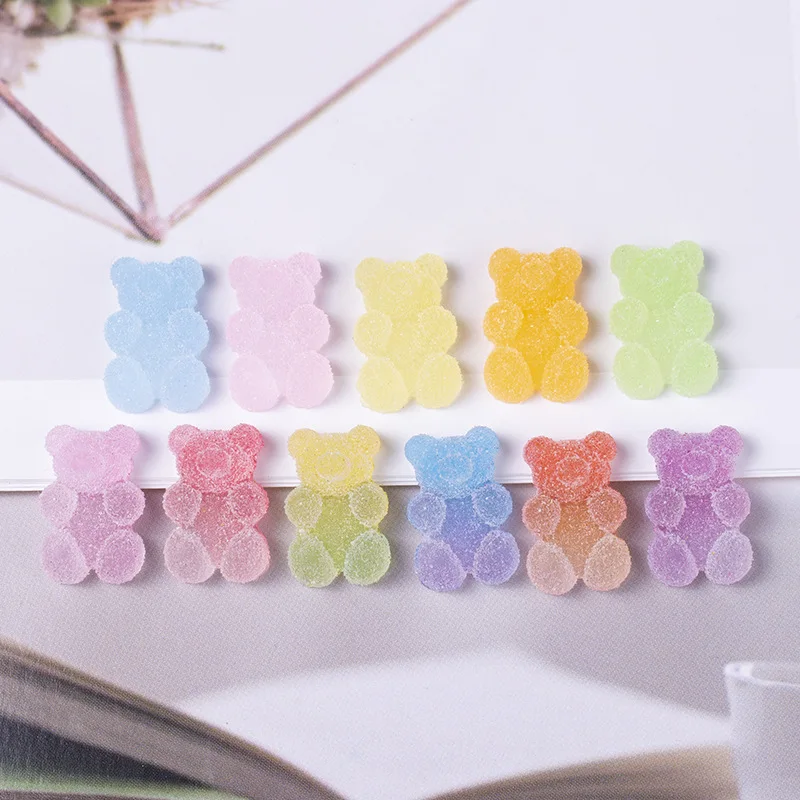 20pcs soft gummy bear candy resin charms for earring necklace bracelet phone case pendants diy jewelry making accessories free global shipping