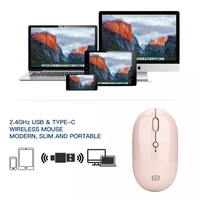 silent wireless mouse usb type c dual port 1600 dpi laptop for tablet pc laptop and smartphone