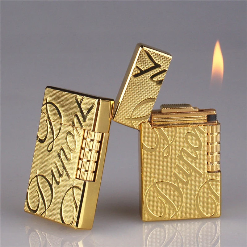 

Зажигалка для сигарет с шлифовальным кругом, креативная Мужская классическая металлическая газовая надувная Бутановая Зажигалка с пламен...