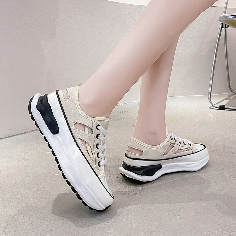 

Sneakers Women Vulcanized Shoes Fashion Hollow Out Breathable Female Sport Shoes Casual Platform Sneakers Women Zapatos Mujer