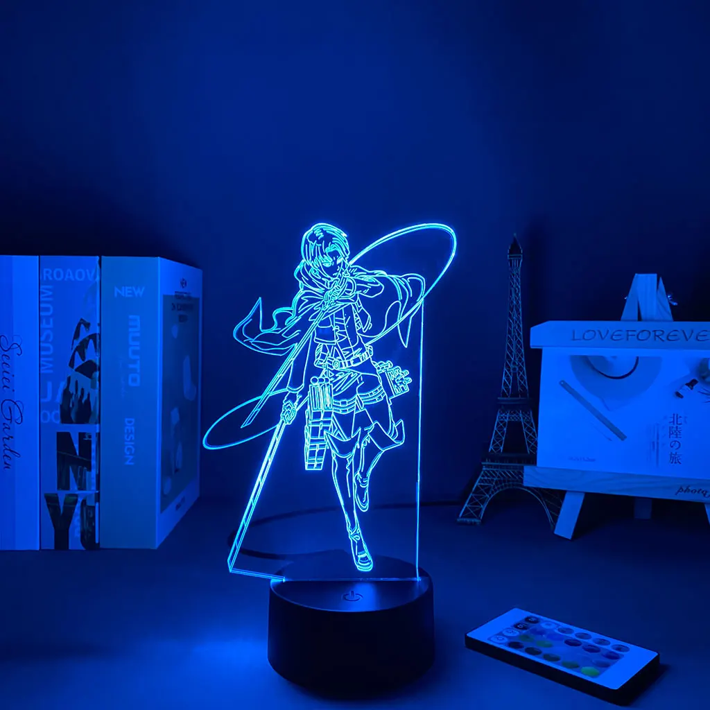 

3D Lamp Anime Attack on Titan Levi Ackerman light for Bedroom Decoration Kids Gift Attack on Titan LED Night Light