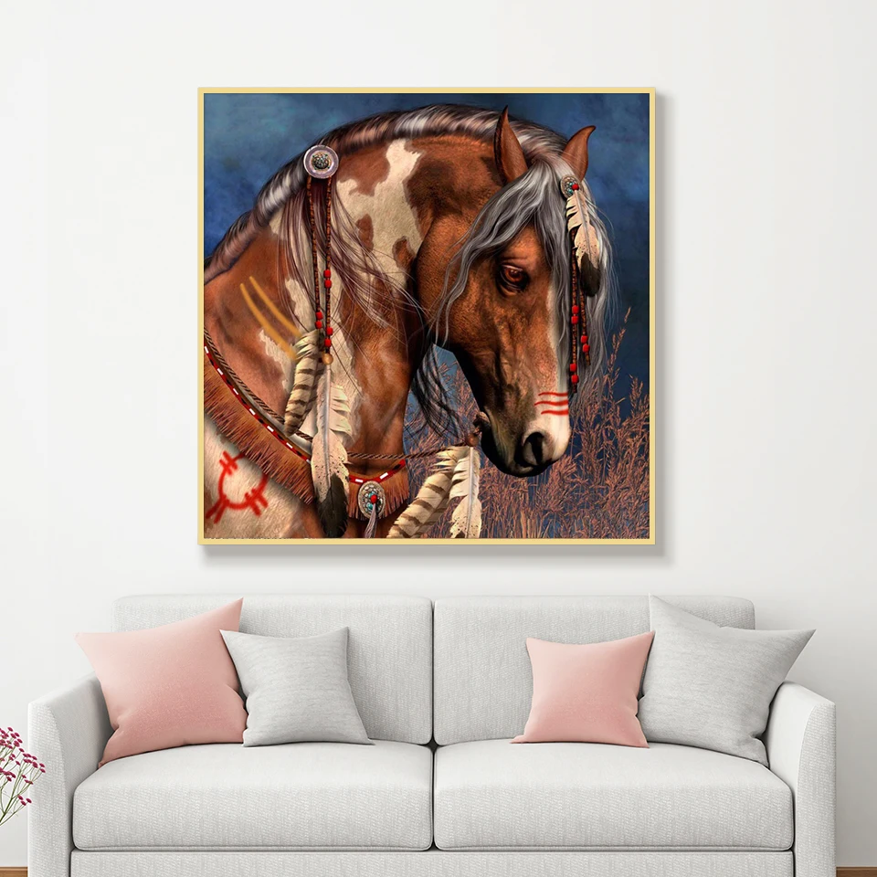 5D DIY Diamond Painting Horse Diamand Embroidery Full drill round cross stitch Pictures of Rhinestones Diamant animal | Дом и сад
