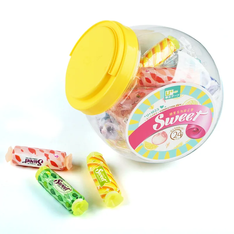 24 шт./лот Корректирующая лента Sweet candy 5 мм белые маскирующие ленты писать на