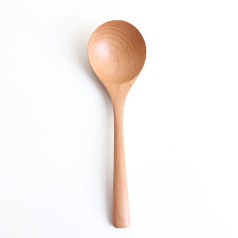 

Kitchen Supplies Beech Spoon 20 * 6cm Large round Mouth Soup Spoon Foreign Trade Japanese Spoon Hot Sale Recommendation