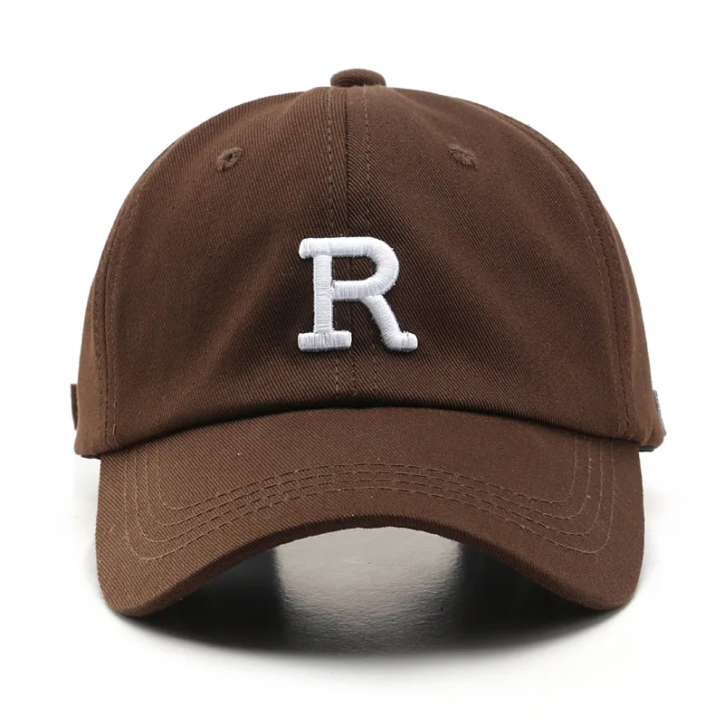 

Letter R Kpop Baseball Cap For Men Women Fashion Autumn Visor 100% Cotton Snapback Bone Streetwear Hip Hop Caps Sun Dad Hat