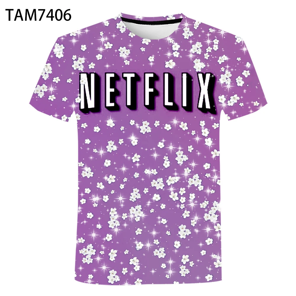 Netflix 2021 Новый 3D печать простая футболка мужская и женская летняя обувь