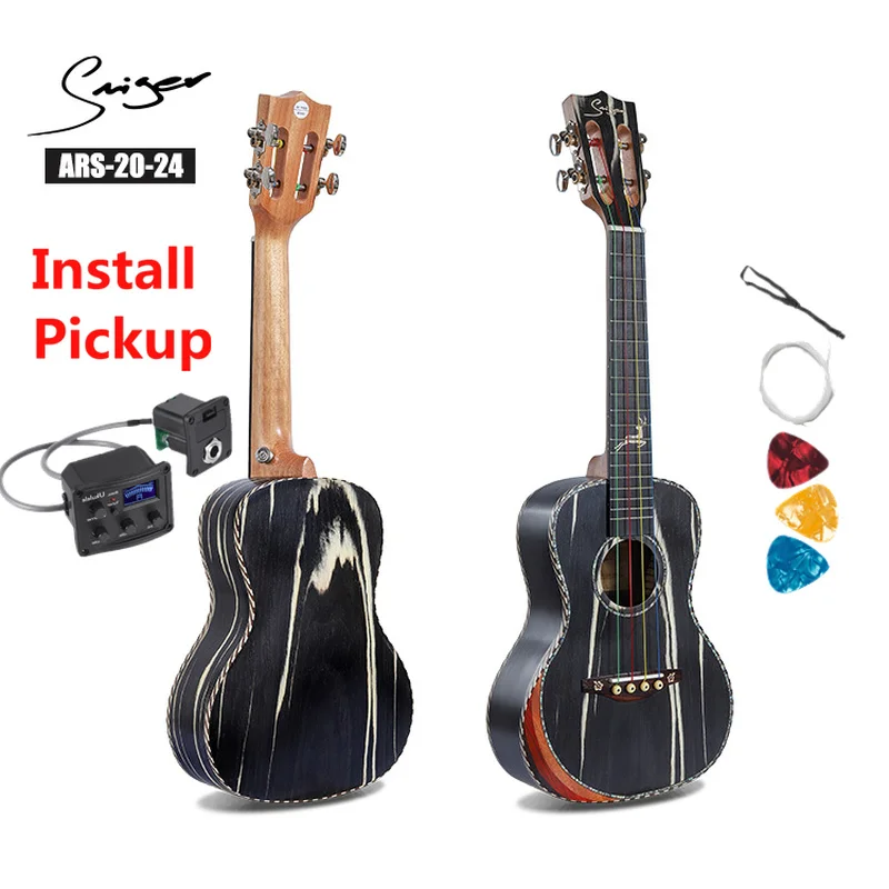 Укулеле 24 дюйма синтетическая коровья древесина Мини электрическая