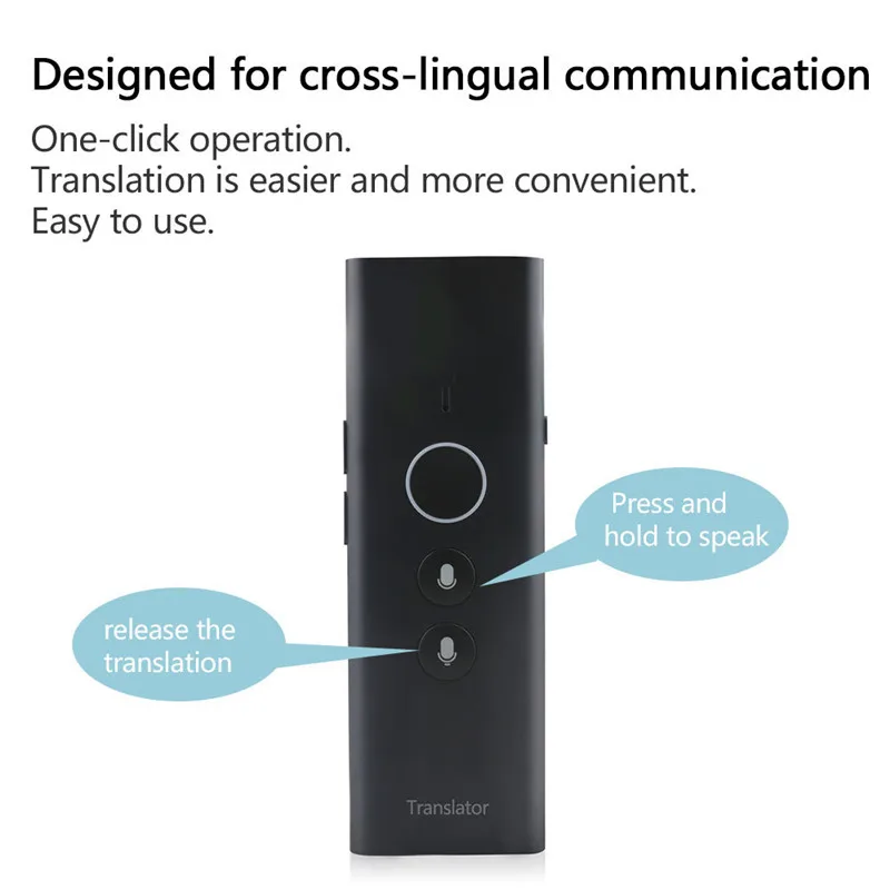 

T8 Mini Intelligent Translator 40 Multi-Language Two-Way Real Time Instant Voice Translator Portable APP IOS Android Translator