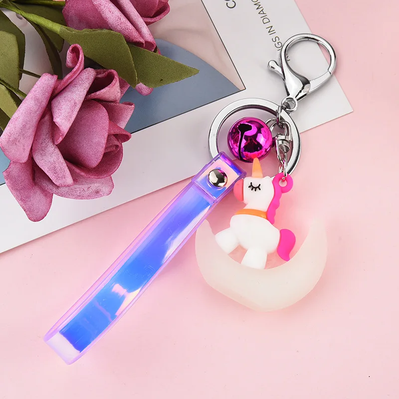 New Arrival Hot Sale Animal Unicorn with Luminous moon Key Chain Action Figure Keychain Doll Toys | Игрушки и хобби