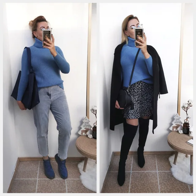 Women Sweaters Pullover Top 2019 New Fashion Autumn Winter Casual Warm Thick Loose Turtleneck Knitted Sweater Woman Jumper | Женская