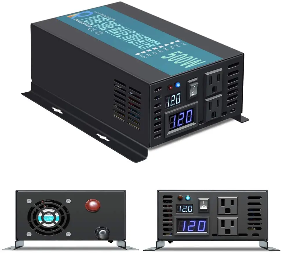 Pure Sine Wave Solar Inverter 500W 24V 220V Car Power Inverter Power Supply 12V 24V 48V 110V DC to 120V 230V 240V AC Transformer Pure Sine Wave Solar Inverter 500W 24V 220V Car Power Inverter Power Supply 12V 24V 48V 110V DC to 120V 230V 240V AC Transformer
