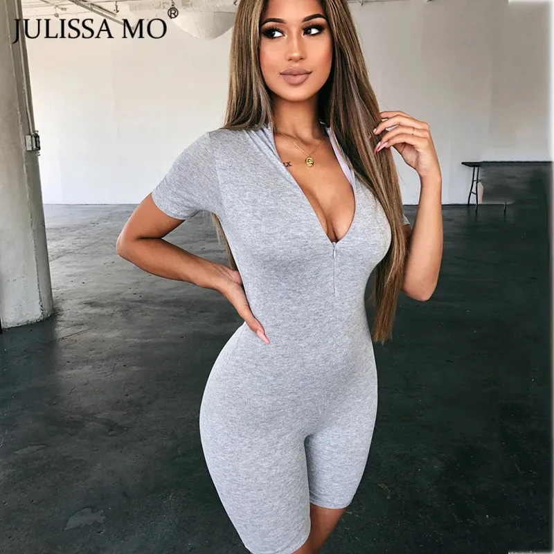 Женский Облегающий комбинезон JULISSA MO с v образным вырезом игровой костюм коротким