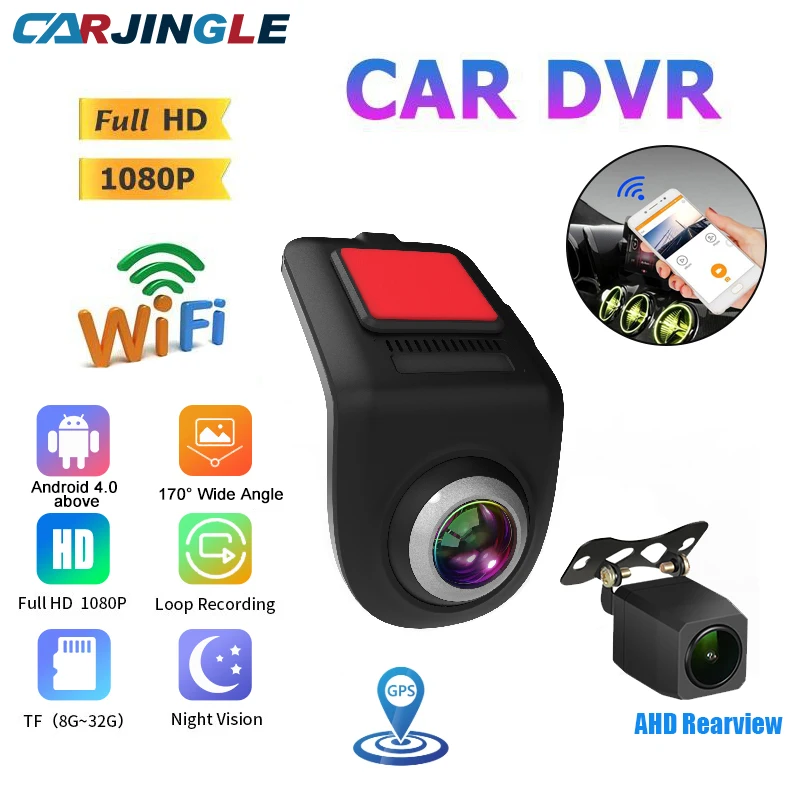 HD 1080P USB DVR ADAS видеорегистратор для Android-экрана с двумя объективами ночного видения