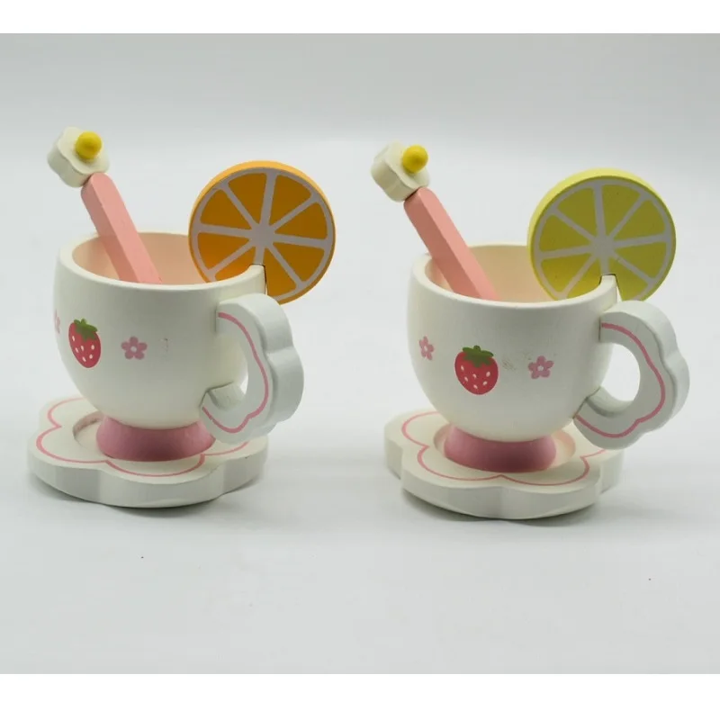 Fly AC Дети обучения и образования Деревянный клубника моделирования чайный набор