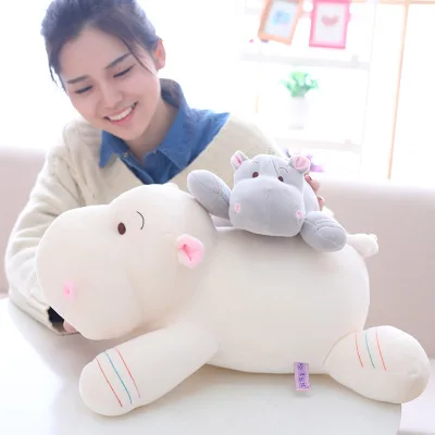 1 шт. 28/40/50 см Kawaii Hippo плюшевые куклы Мягкие Пуховые хлопковые подушки в виде