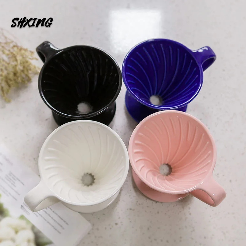 

Ceramic Coffee Dripper for Japness Filter Cup V60 Drip Permanent Pour Over Maker 1-2 Cups 01